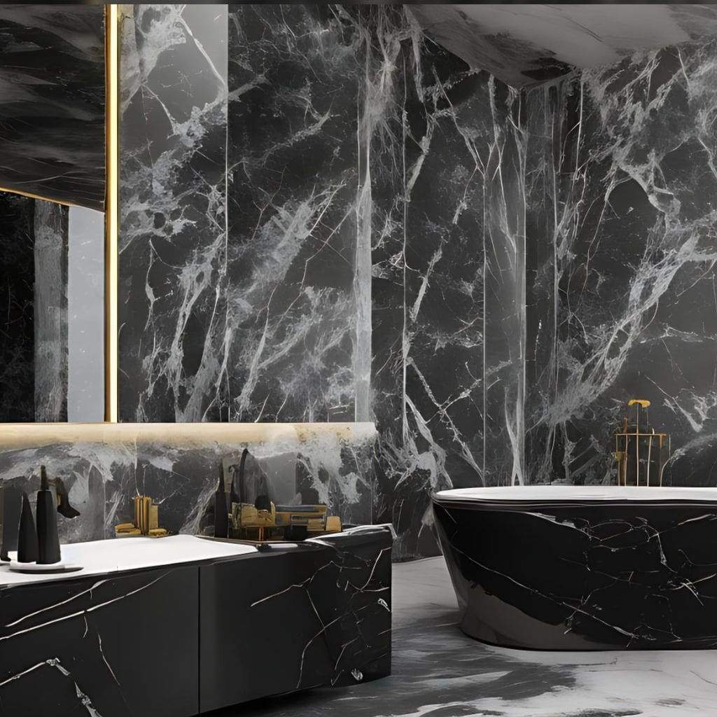Black Marble in wall