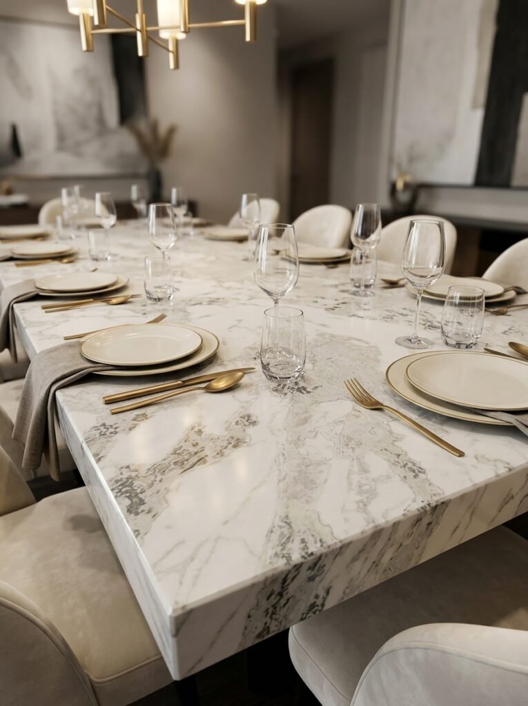 Dover White Marble — Table Tops