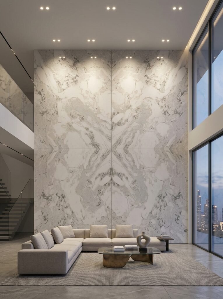 Dover White Marble — Feature Wall