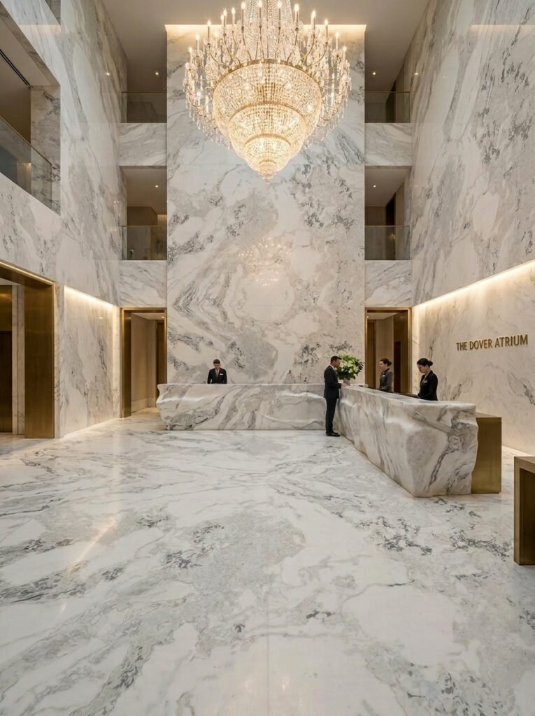 Dover White Marble — Hotel Lobby
