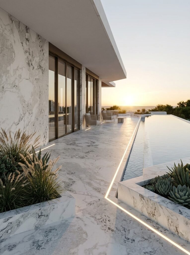 Dover White Marble — Exterior