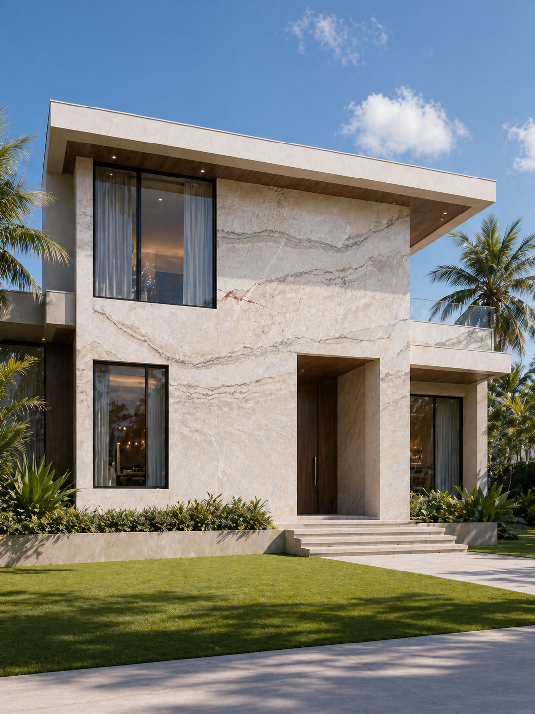 Michelangelo Marble exterior cladding on villa