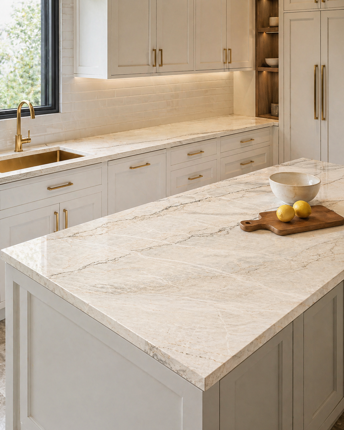 Michelangelo Marble kitchen countertop installation